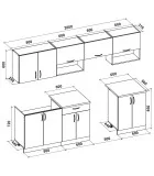 VIOLA 260 KITCHEN SET BODY: SONOMA OAK, FRONTS: WHITE GLOSS order